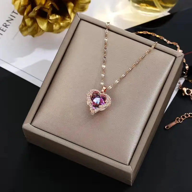 Crystal Ocean Heart Pendant