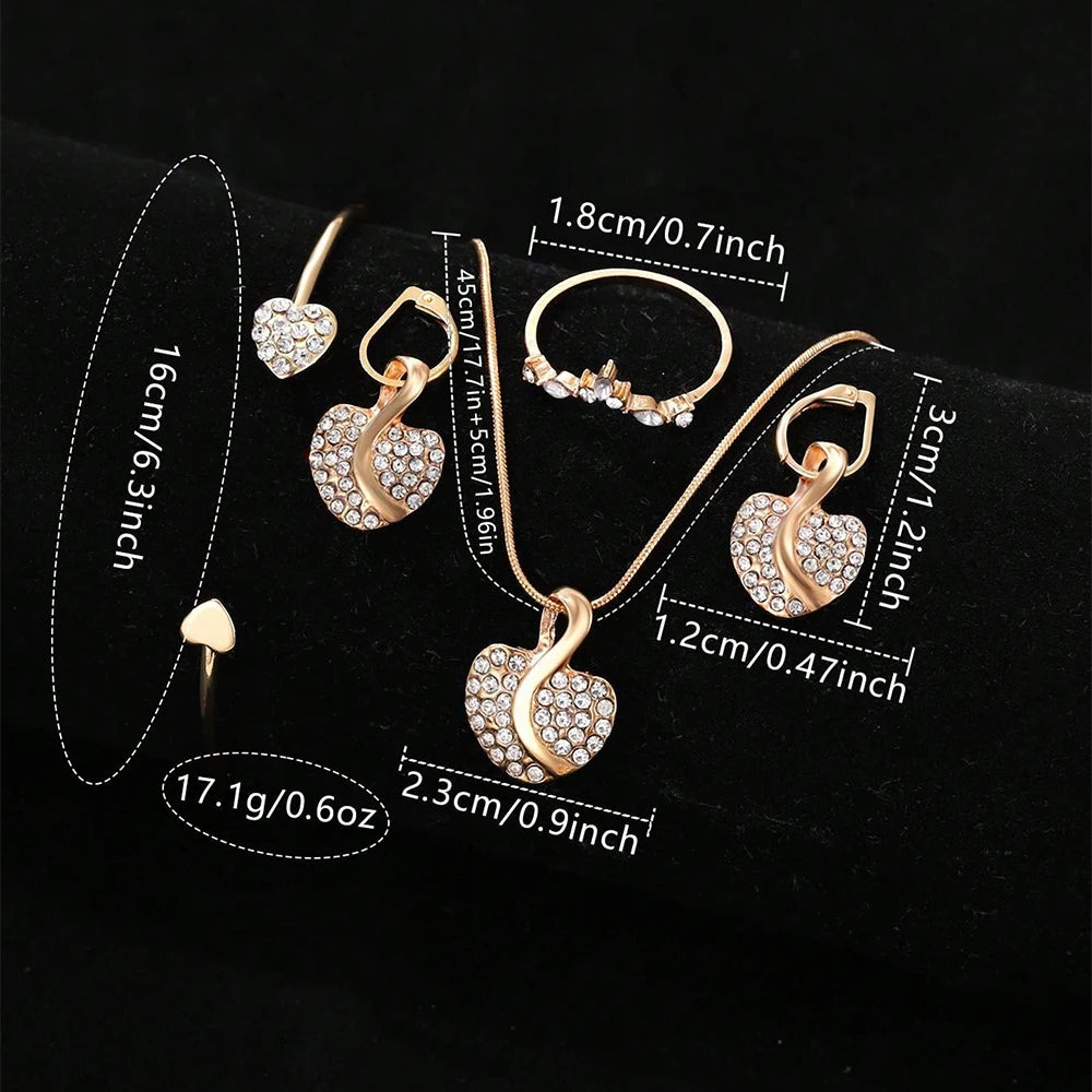 Royal Glow Jewelry Set – Watch, Ring, Necklace & Earrings - Elegant Gift Collection
