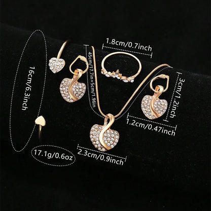 Royal Glow Jewelry Set – Watch, Ring, Necklace & Earrings - Elegant Gift Collection