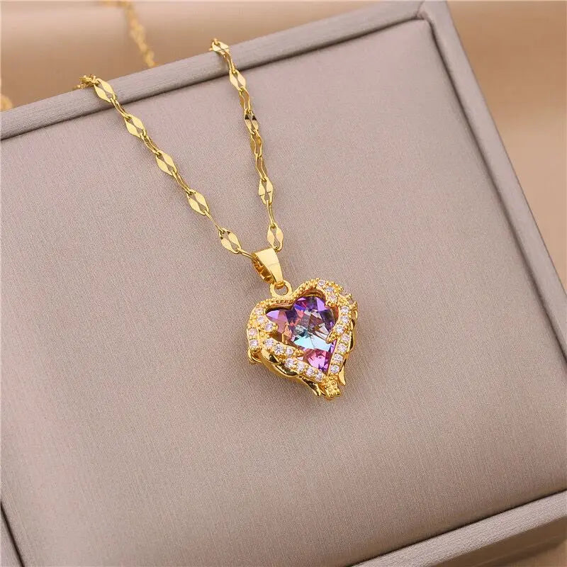 Crystal Ocean Heart Pendant