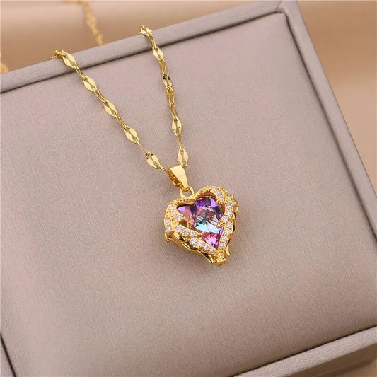 Crystal Ocean Heart Pendant