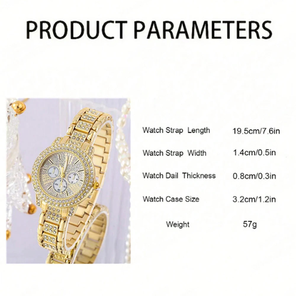 Royal Glow Jewelry Set – Watch, Ring, Necklace & Earrings - Elegant Gift Collection