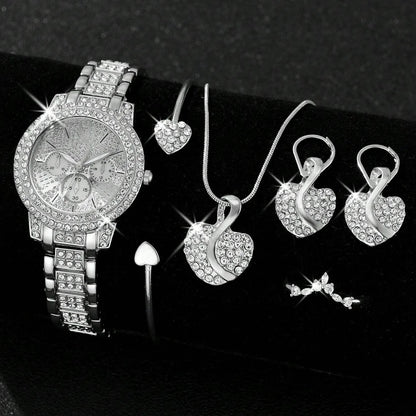 Royal Glow Jewelry Set – Watch, Ring, Necklace & Earrings - Elegant Gift Collection